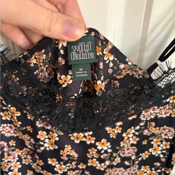 Wild Fable Black and Orange Lace Fitted Camisole - Picture 2 of 4